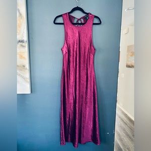 House of Harlow XL maroon pink crinkle dress midi maxi womens